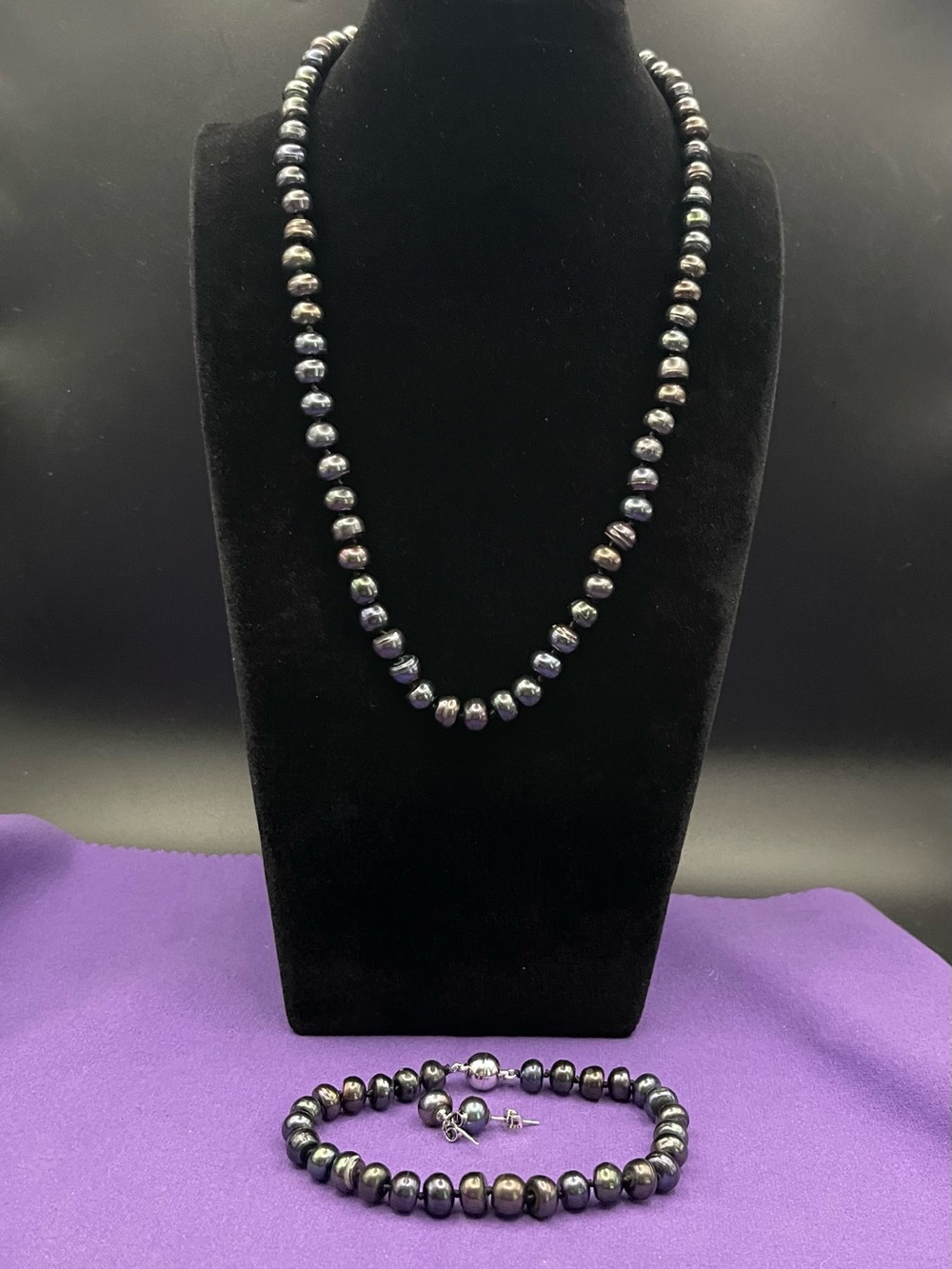 NWT 925 Pacific Pearls 3-piece Convertible set, includes necklace & earrings